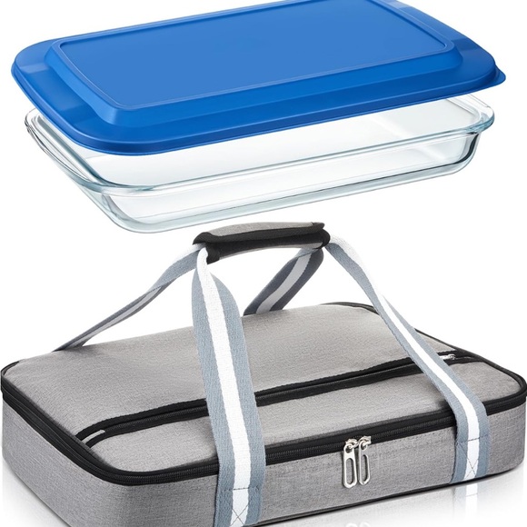 Chefs Counter Other - 3 Quart Glass Cookware Set with Insulated Carrier
